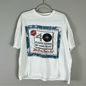 Coca Cola T Shirt Atlantic Records NYC HBO Streetwear Men's XXL Vintage 1988